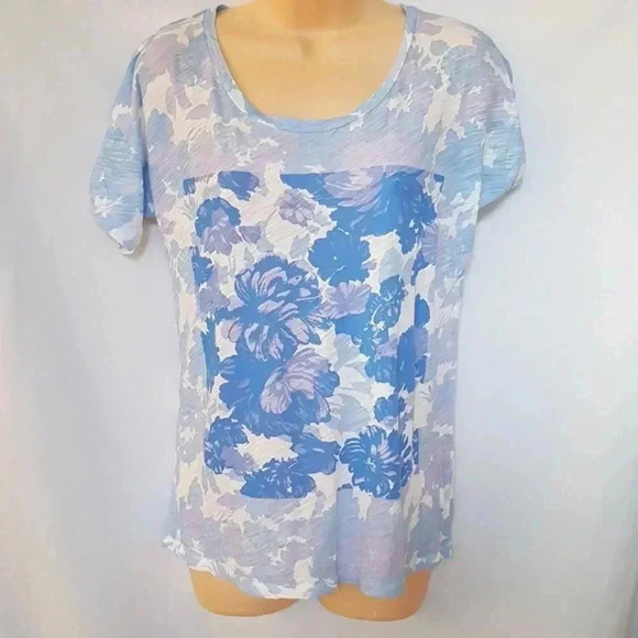 J Crew blue  & white short sleeve size- Small - Picture 1 of 4